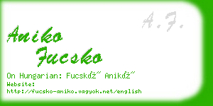 aniko fucsko business card